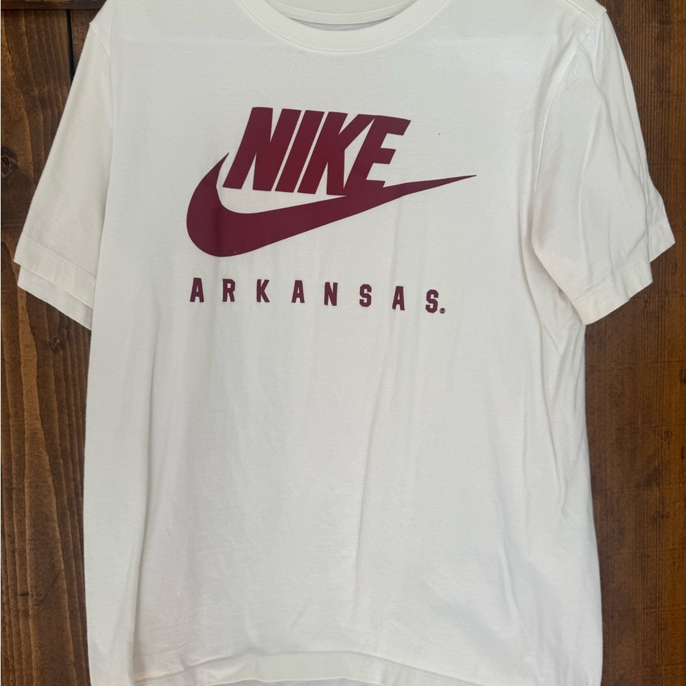 Nike White Tee with Arkansas Logo